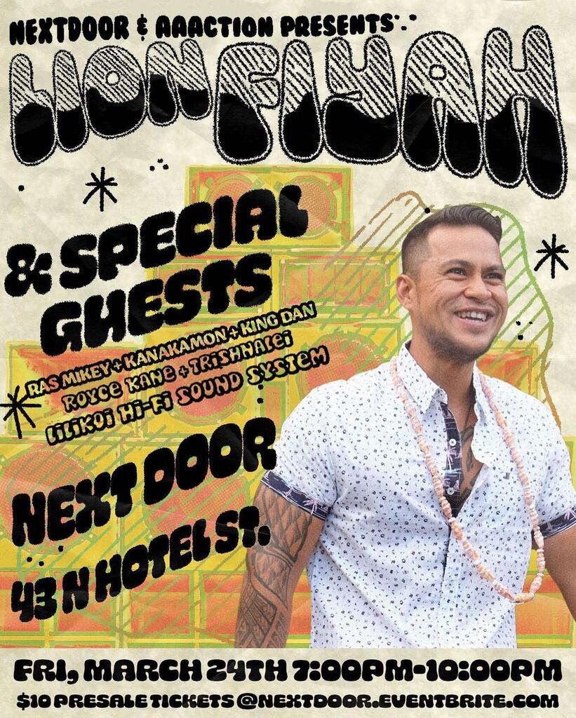 puunui's tweet photo. Big vibes in Chinatown on Friday!! @lionfiyah @rasmikey @pupakanaka @roycekanemusic @ikeepontroddin @lilikoi_hifi_hi @nextdoorhi #AAACTION https://t.co/Vy6VjKXP1X https://t.co/E27gq5LeGj