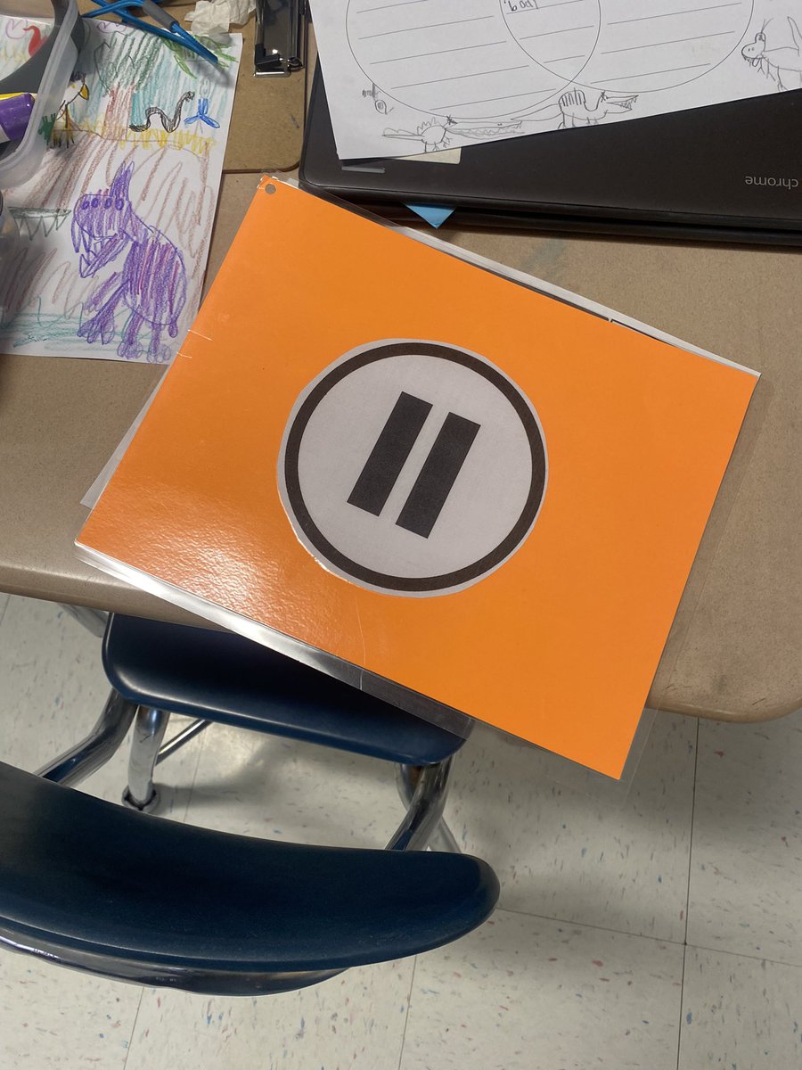 LongClassroom's tweet photo. This student struggles with transitions so the brilliant @HendersonShane gave him a physical pause button to help him be able to leave his unfinished work in order to transition. It worked like magic! 👏🏻🫶🏼 https://t.co/UMdZpdInEy