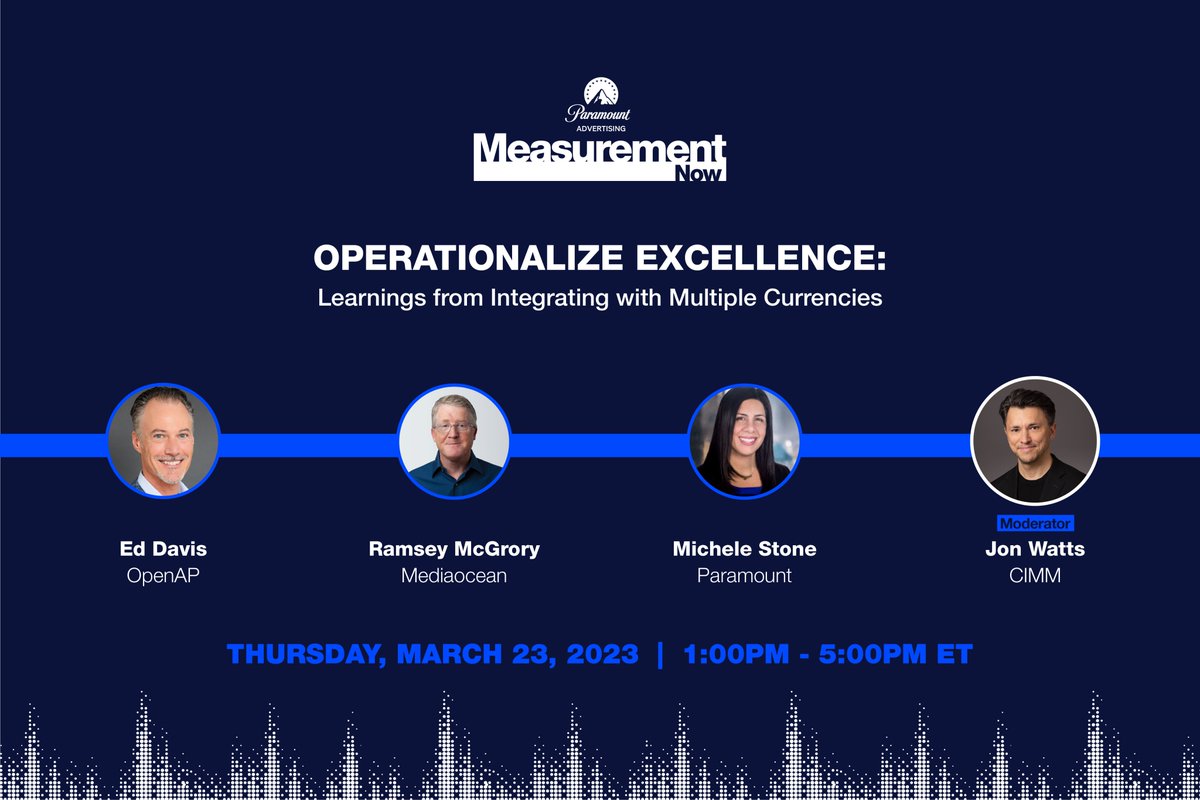 TeamMediaocean's tweet image. Our Chief Development Officer @RamseyMcGrory will take the stage tomorrow during #ParamountAdvertising's #MeasurementNow event, sharing insights on the new TV ad ecosystem. @paramount_ads Full info: events.paramount.com/measurementnow