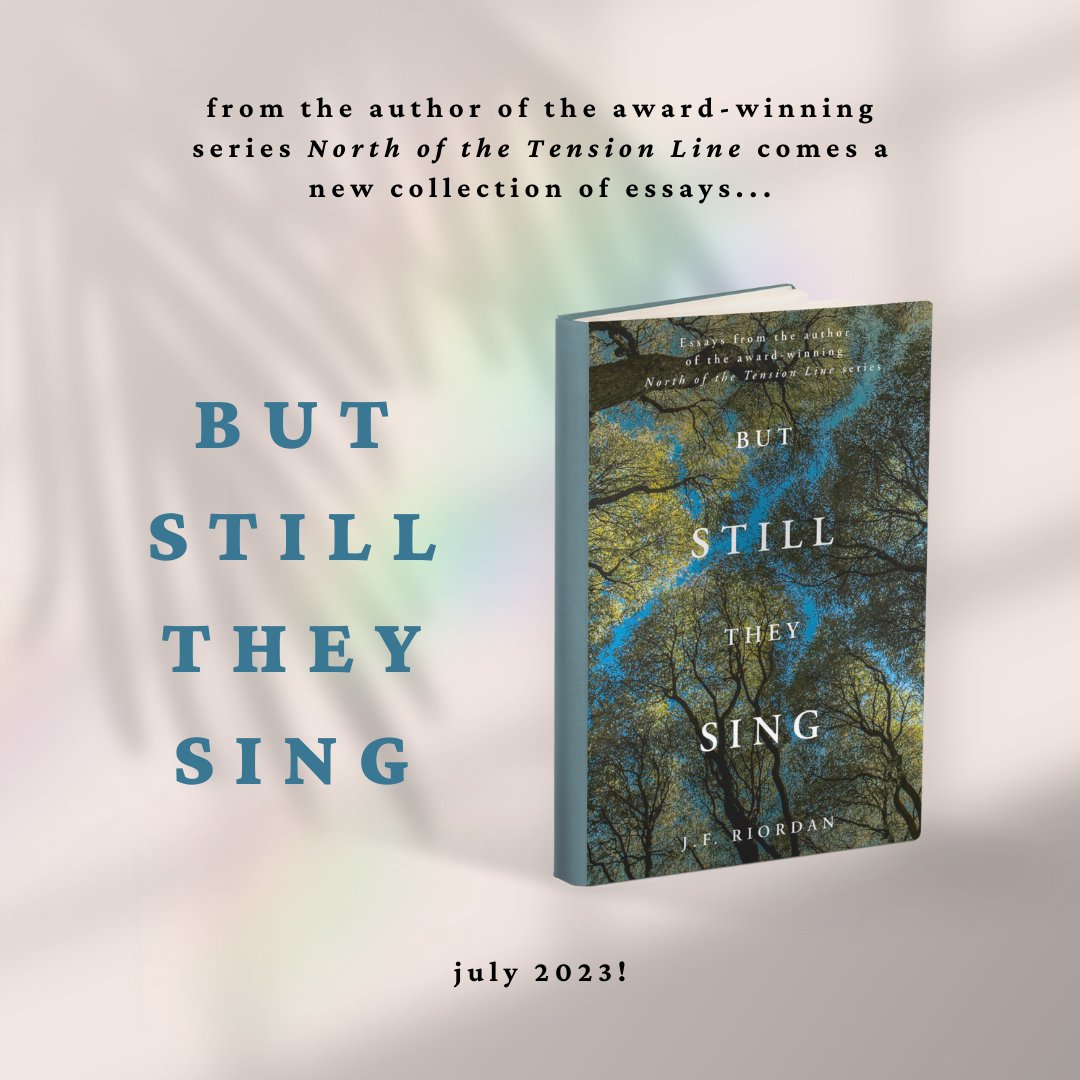 Last, but most certainly not least, BUT STILL THEY SING! 🕊️ A new collection of essays from 
@AudacityofGoats, coming to you this July! 

#essaycollection #essays #nonfiction #stories #northofthetensionline #jfriordan #newbook #BookRecommendations #booklaunch #shortstories