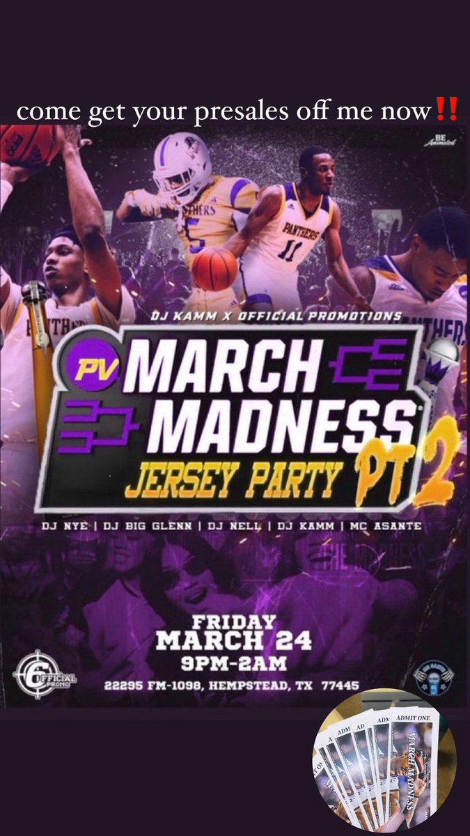 kaisimonehall's tweet photo. The only place to be THIS Friday !! Come get your presales off me now !! #MarchMadness2 @DjofficialKamm https://t.co/pB3PTYLyen