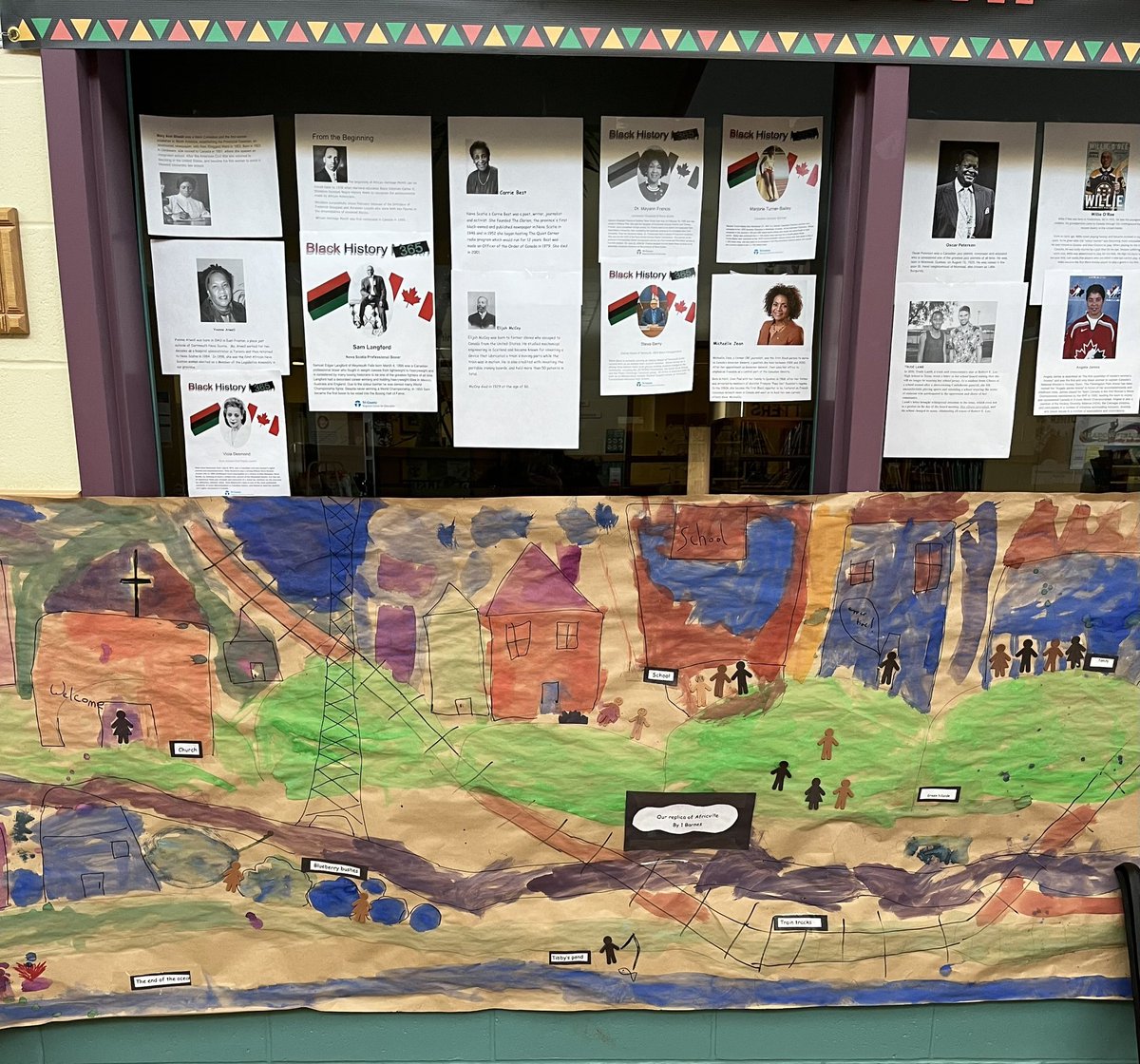 We talked a lot about a place called Africville. In grade 1 it is so important to visualize. This was the end result… a beautiful community.