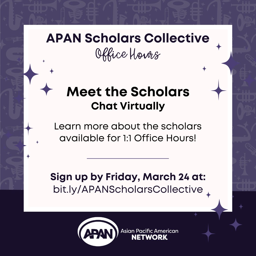 acpaapan's tweet photo. Won't be in New Orleans for #ACPA23 or want scheduling flexibility? Scholars offering virtual sessions:
✨Dr. Bach Mai Dolly Nguyen
✨Dr. Liza Talusan
✨Dr. Mike Hoa Nguyen
✨Dr. Mitsu Narui
✨Dr. Rose Ann E. Gutierrez
✨Dr. Soua Xiong
✨Dr. Vijay Kanagala (@desischolar) https://t.co/bD4ZLnB2b1