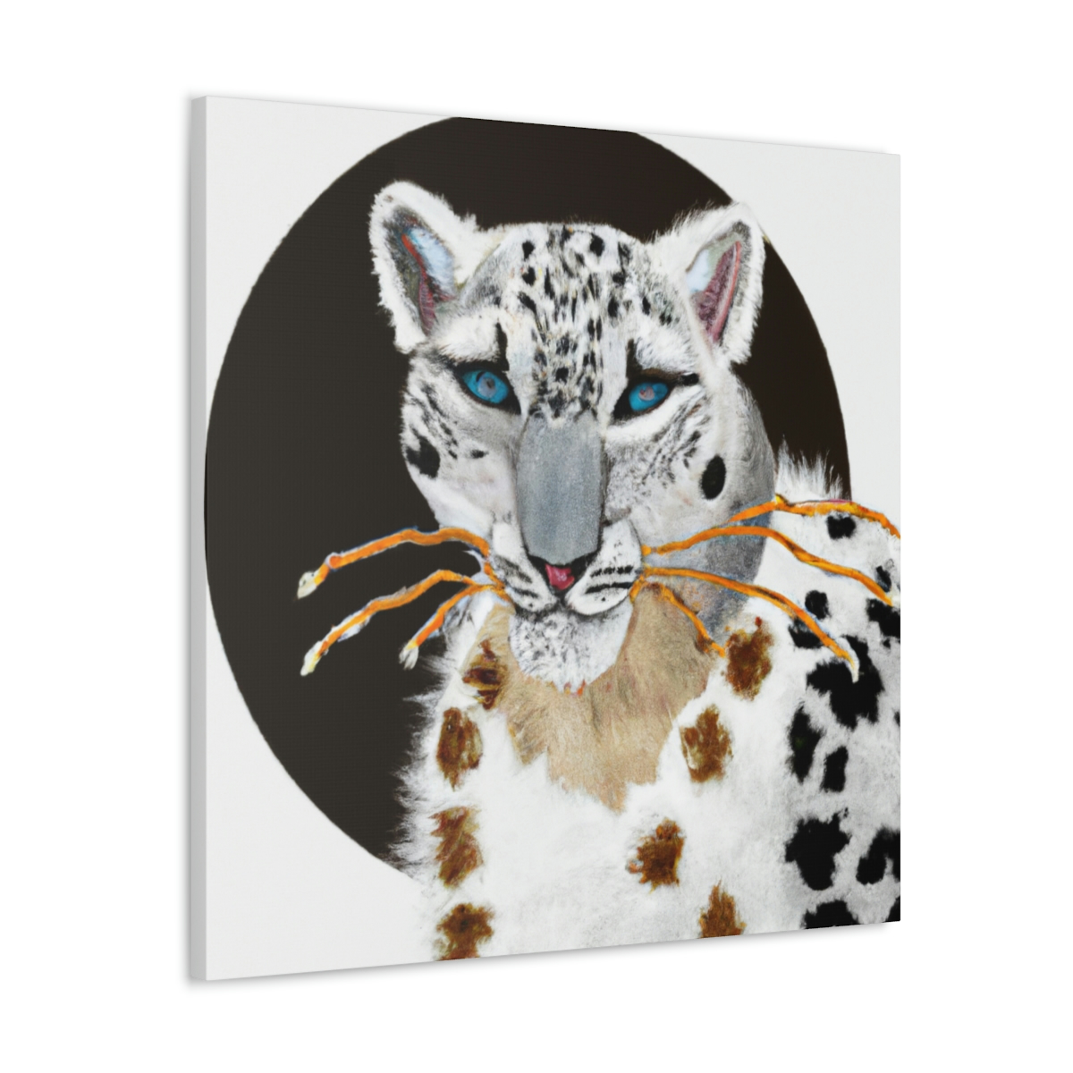 Check out our new piece.  Thoughts? 🖌️🎨#ArtPiece #SnowLeopard #ArtDeco #Canvas #ContemporaryArt #WallDecor #AsianInspired #UniqueArt #WildArt #AbstractStyle #WallStyle