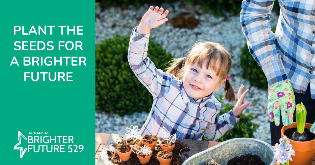 ARInfluencers's tweet photo. Arkansas529: Plant the seeds for your little one's brighter future! 🌱 Little by little, even $10 a month in an Arkansas Brighter Future 529 account can grow over time. Start saving today: https://t.co/0JTXzg2SIB https://t.co/U99OHfbREh