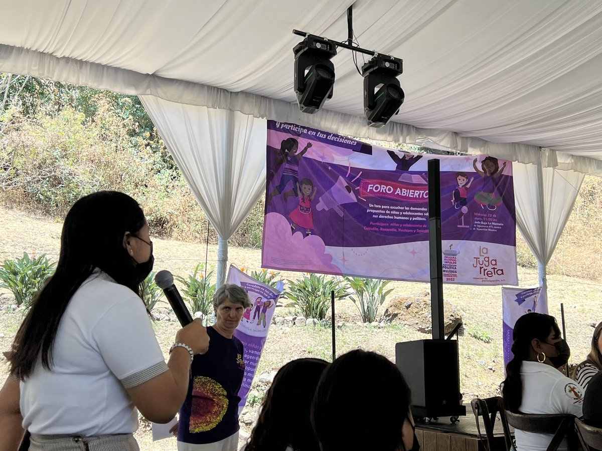 Otra mujer adolescente dice: “estoy a favor de que rayen, rompan y quemen. Porque las que ganaron el voto, también rompieron y rayaron y por eso estoy hoy yo hablando aquí.” <a href="/LaJugarreta1/">La Jugarreta Espacios de Participación AC</a> #8M #DDHH  #Morelos