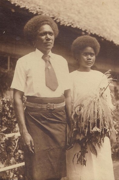 Pictured is Barnabas Pana and Samadao on their wedding day in 1922. He was one of the first ordained Solomon Islanders and worked over 40 years as a missionary among his people. Learn more here: bit.ly/42whgRQ #AdventistHistory