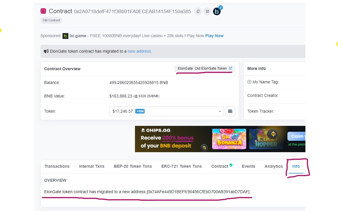 EGTokenDev's tweet photo. Thanks to the very efficient @bscscan team, our previous contract was marked as old and a pointer was added to EG v2 on BscScan. Our official contract for EG v2 is 0x74AFe449D1BEFfc90456CfEbD700AB391abD7DAF https://t.co/c4lbQnzAdf