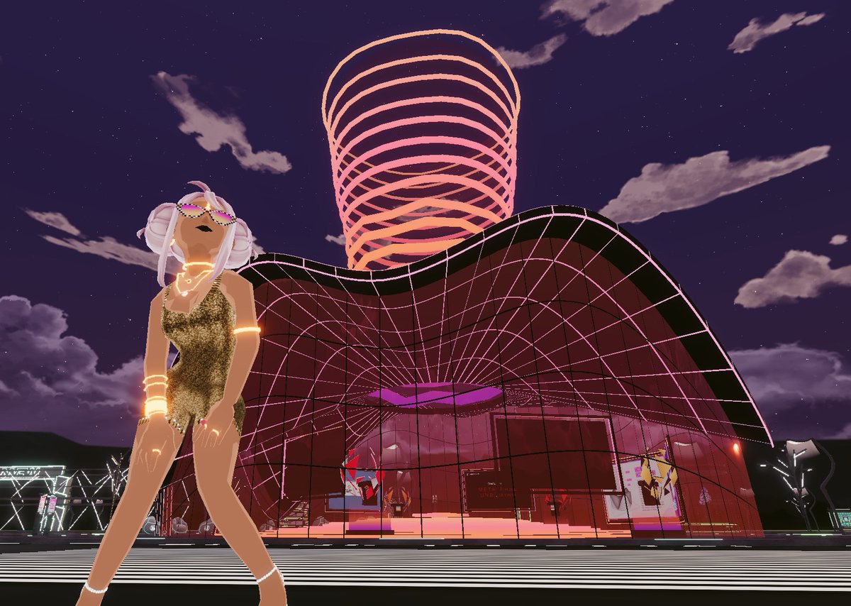 #MVFW23 is just around the corner! Have you been ot the plaza yet?  So many standout builds incl. <a href="/Coach/">Coach</a> (so adorable😍) Blink India (epic) and <a href="/adidas/">adidas</a> (neon to the max). I also found my name on the wall at  <a href="/3dmetadress/">3DMetadress</a>!  So much more to see in @Decentraland! Be sure to check