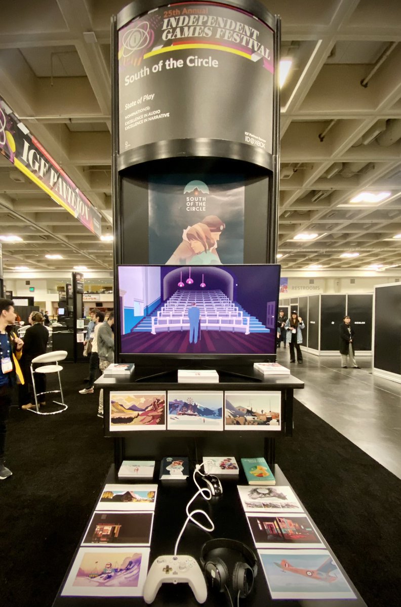 State_of_Play's tweet image. We’re all set @Official_GDC with South of the Circle playable in the IGF awards pavilion! Come see us! #igf #GDC2023