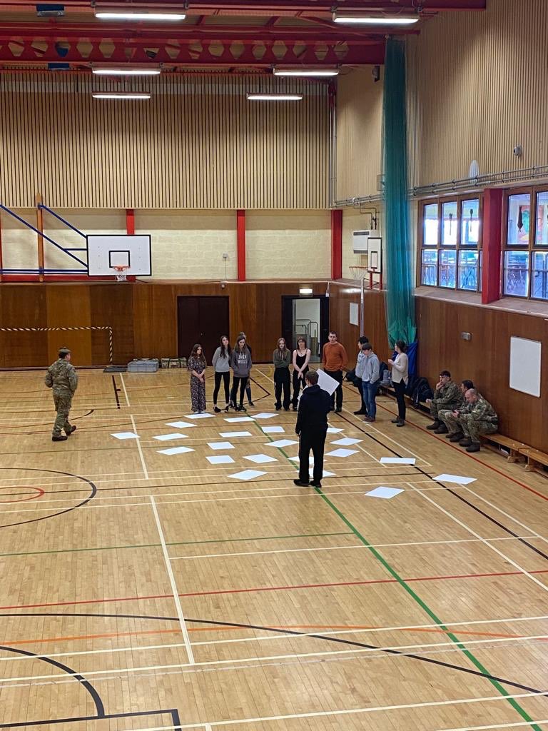 We were lucky to have the <a href="/BritishArmy/">British Army 🇬🇧</a> in today to speak to our S3 students about the many careers in the army followed by some teamwork and communication excercises! #ArmyJobs #TeamWork #Communication
