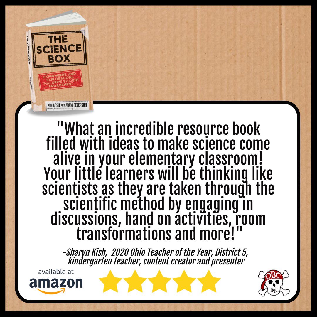 burgessdave's tweet image. “What an incredible resource book filled with ideas to make science come alive in your elementary classroom!” 
Thanks to @KinderKish for this awesome endorsement of #TheScienceBox by @AdamPetersonEdu &amp;amp; @kindergals! #dbcincbooks #tlap #scitlap #TeachPlayLearn