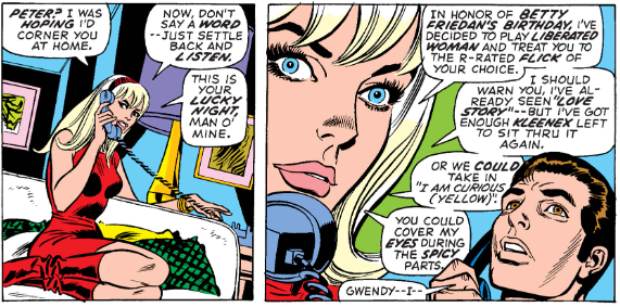 MarvelADay's tweet photo. #MarvelADay #ASM101 That was quick. We're just three pages into our first post-Stan issue, and Roy is already dropping references to erotic Swedish films. - JRW https://t.co/k1Z3pt6cPP