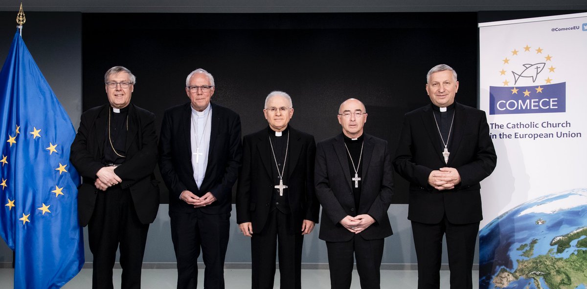 ComeceEu's tweet photo. 🔴 +++ His Excellency Mgr. Mariano Crociata (@UCSCEI) is the new President of COMECE. He was elected on Wednesday 22 March 2023 by the Bishop Delegates of the EU Episcopates, gathered in Rome for the Spring Plenary Assembly of COMECE. Congratulation!

📰 https://t.co/kEl20djPI3 https://t.co/dkSFi6kVGR
