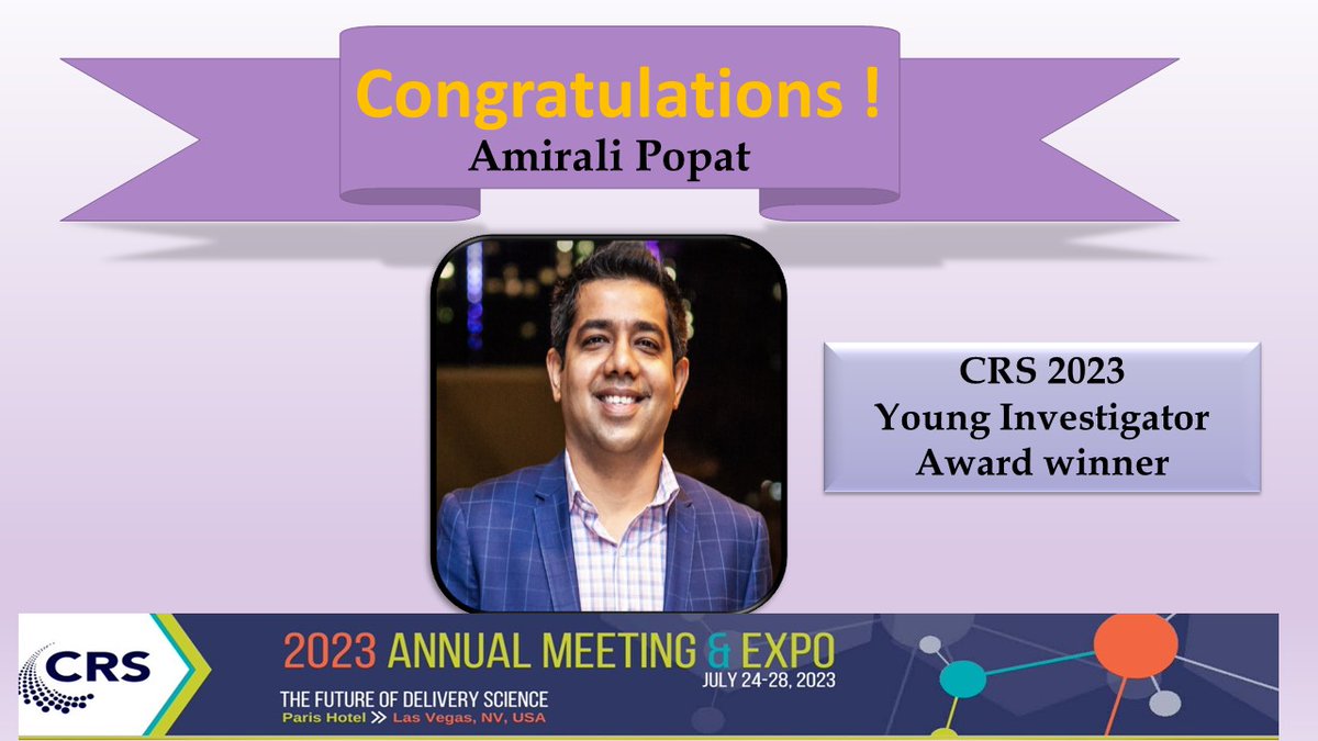 CRS Oral Delivery Focus Group (@crs_fg_oral) on Twitter photo Please join us congratulating our vice chair <a href="/popatlab/">Dr Amirali Popat</a> for winning the #CRS 2023 young investigator award. lets get prepared to celebrate together in Las Vegas 🎉🥳 Please join us congratulating our vice chair <a href="/popatlab/">Dr Amirali Popat</a> for winning the #CRS 2023 young investigator award. lets get prepared to celebrate together in Las Vegas 🎉🥳