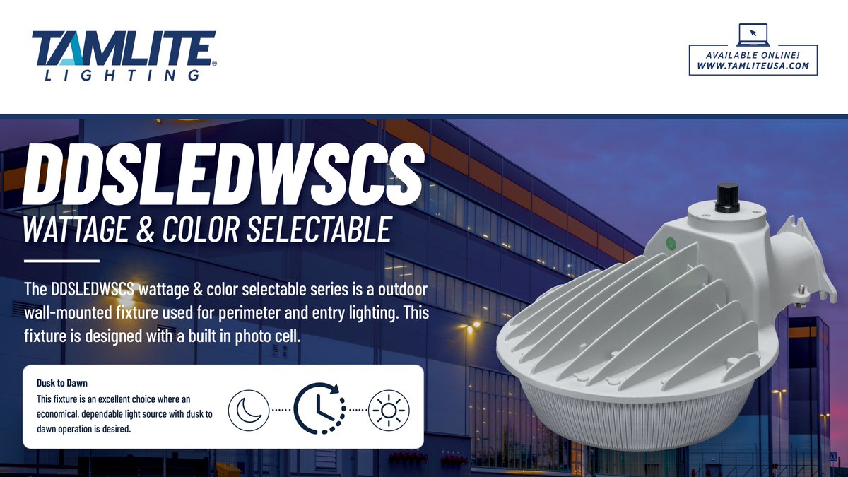 TAMLITE Lighting's outdoor wall-mount fixture is a great way to illuminate perimeters and entryways! 💡 

📍 Check your local City Electric Supply to get yours today! 

 #lighting #manufacturing #outdoorlighting