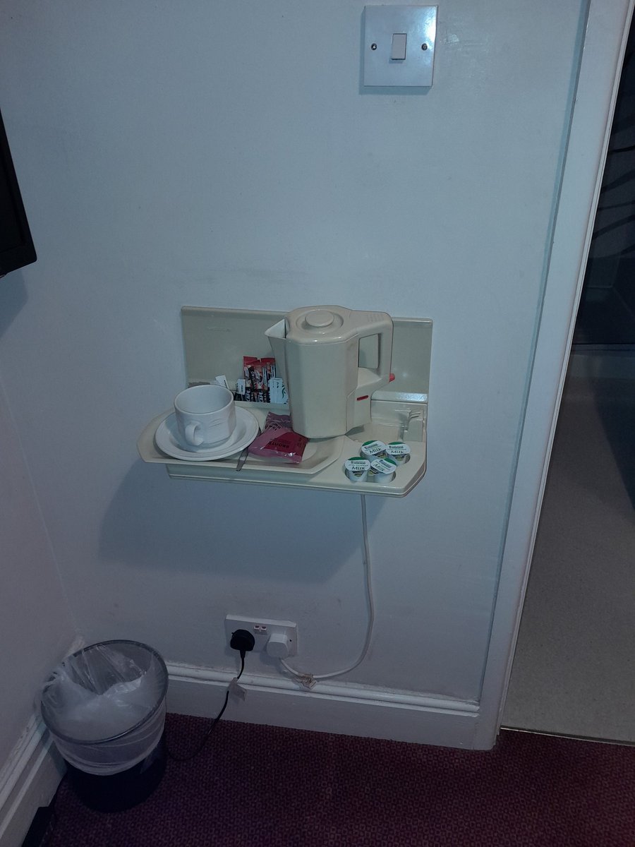 Crazy wall mounted plug in tray and kettle combo