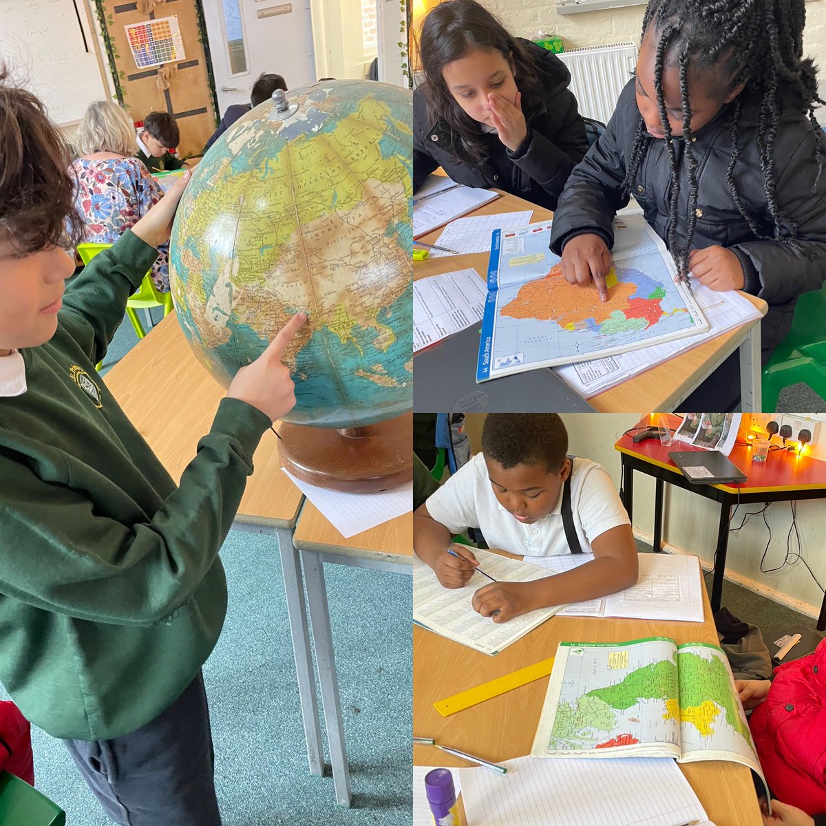 Sycamore class using their map skills; locating the world’s rivers and mountains @The_GA #Geography #geographyteacher #natgeo #ourplanetdaily #amazingearth