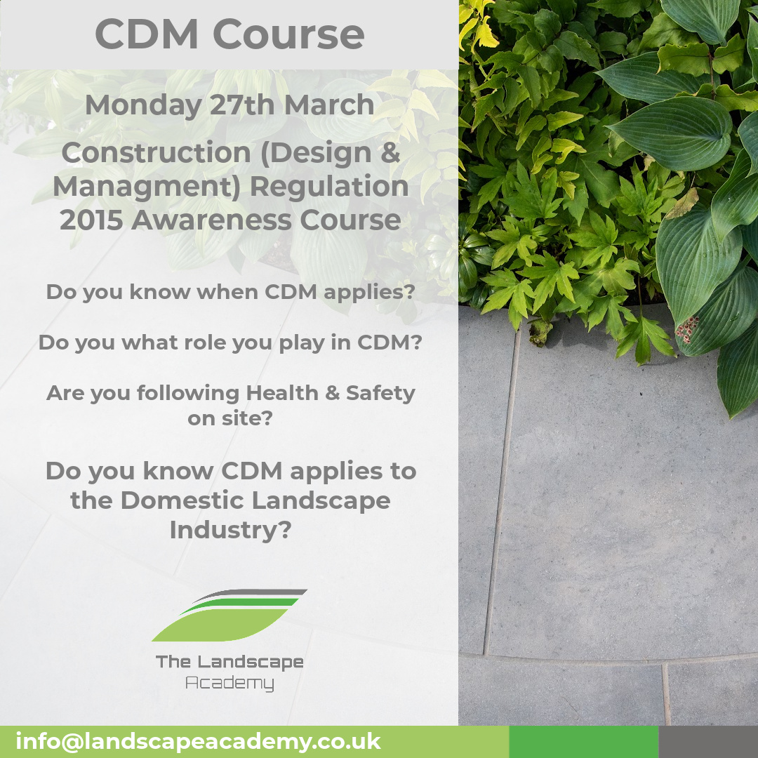 LandscapeAcad1's tweet photo. There are a couple of spaces remaining!! Join us for our CDM Course on 27th March. Contact us at info@landscapeacademy.co.uk #landscapingthefuture #futureoflandscaping #landscapeconstruction #h&straining #cdmtraining #cdm2015 https://t.co/yz4A4Ruajn
