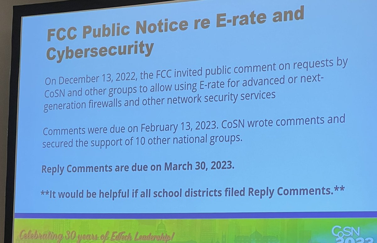 afeind's tweet image. Has your district posted a reply comment? Please say YES! Support cyber security funding in K-12! @CoSN #justdoit #CoSN2023