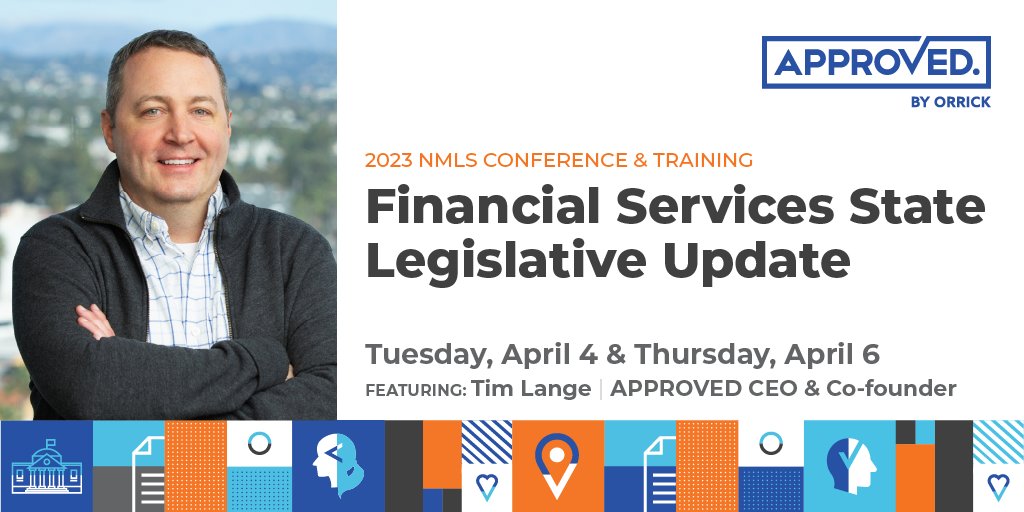 approvedlicense's tweet photo. What do current state legislative trends mean for financial services companies? APPROVED CEO @TimLange9 will share his perspective along with a panel of industry leaders at the #NMLS2023 Annual Conference. Learn more: https://t.co/7qz2dEdpZ8 https://t.co/DhdIyLdwt5