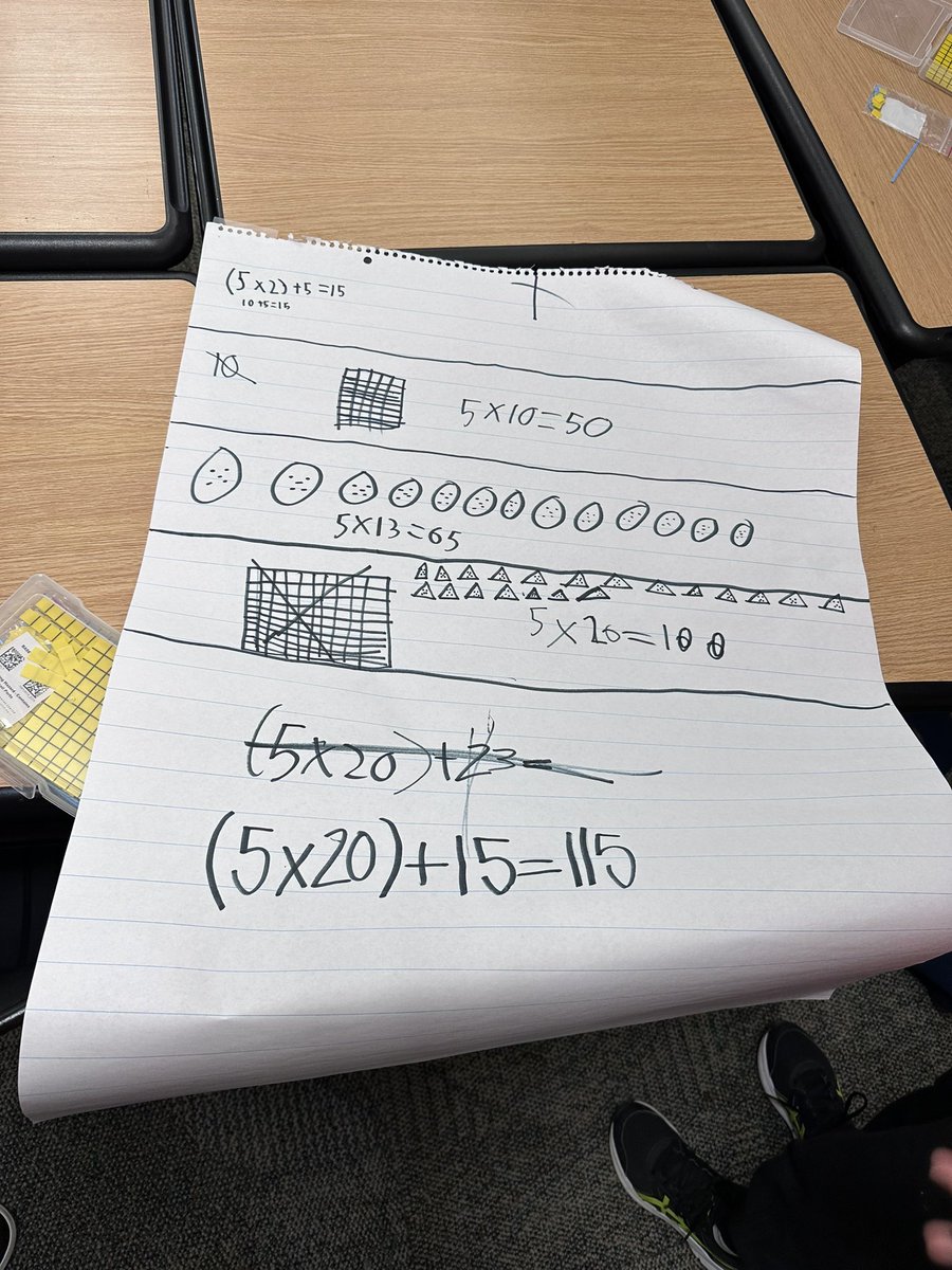 Another math lesson using vertical spaces to show work. I love seeing my students collaborate and make connections as a team! #ThinkingClassroom