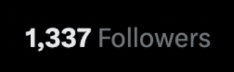clorbus's tweet photo. Please nobody else follow me I'm happy with 1337. https://t.co/GHooGGs7pI