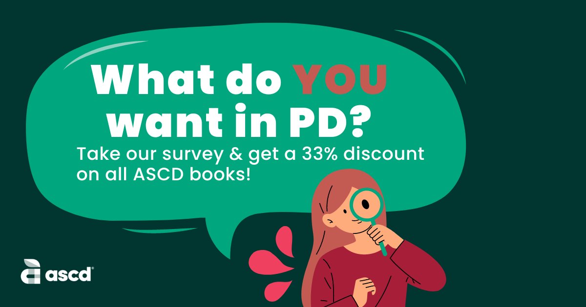 Teachers: Take our nationwide survey on K-12 professional development to improve future learning. Participants will receive a 33% discount for our online bookstore &amp; an advance copy of the report. bit.ly/3naDeK4
