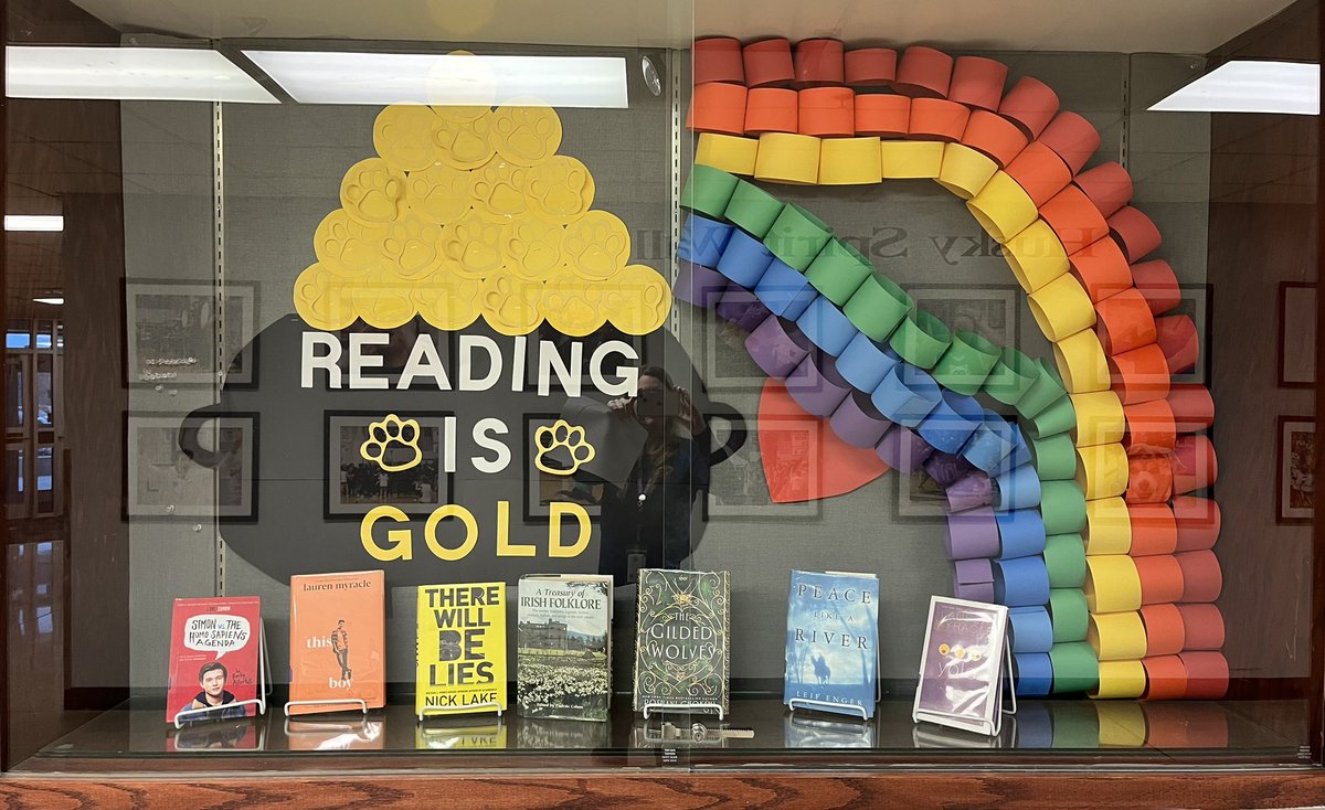 WittyBVNW's tweet photo. Tired of the gray, cloudy, foggy weather outside? Come visit the rainbow @bvnwlibrary and take a piece of it home with you! https://t.co/s50B1pdZ0i