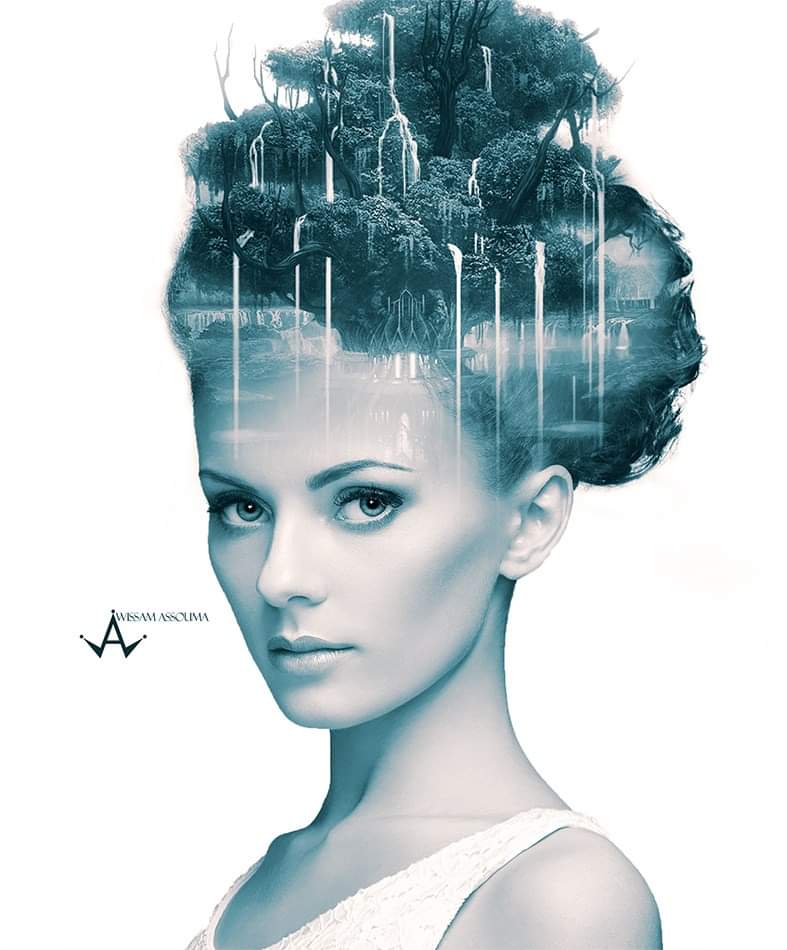 أرى #المرأة جزء من الطبيعة الهادئة ذو النعومة و النقاء الداخلي لوحة من تصميمي #لبنان #لبنانيه #فن #فنون #مصر #السعودية #جمال #لوحة