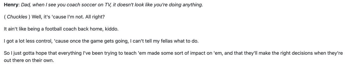 delta_dc's tweet image. I am so grateful that #miched teachers (like @beckysteele) allow our future teachers to test out lessons/activities with their learners. It&apos;s great to watch, but it always reminds me of this exchange between @TedLasso and his son.
#MTH323 #MTEchat
(from tvshowtranscripts.ourboard.org/viewtopic.php?…)