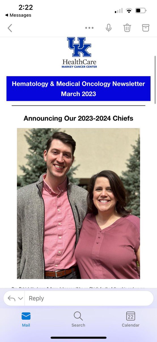 Hail the new chiefs! <a href="/MCCTrainees/">Markey Cancer Center Trainees</a> <a href="/UKMarkey/">Markey Cancer Center</a> <a href="/Reema_PatelMD/">Reema A Patel MD</a> <a href="/aejohn02/">Anna Johnson</a> <a href="/IndyOncDoc/">Pat Heckman, DO</a> <a href="/HemOncFellows/">Hem-Onc Fellows Network</a> <a href="/universityofky/">University of Kentucky</a> <a href="/ReshmaRamlal2/">Reshma Ramlal</a> <a href="/SusanneArnoldMD/">Susanne Arnold, MD</a>