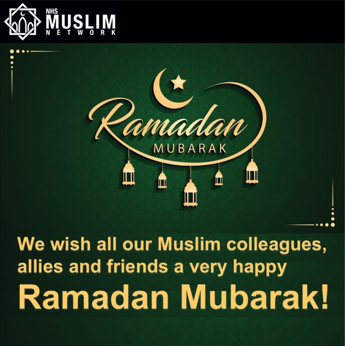 NHSMuslimNet's tweet photo. 🥳Ramadan Mubarak to all our Muslim colleagues, allies and friends. May this month be full of #blessings, #reflections and #gratitude 💙🕌☪️

@Shohail_Shaikh_ @HalimaDagia @riyaz_patel1 @ChrisHopsonNHS 

#RamadanMubarak #NHSRamadanChallenge #NHS #wearetheNHS #inclusion #ally https://t.co/7faud0aAkf