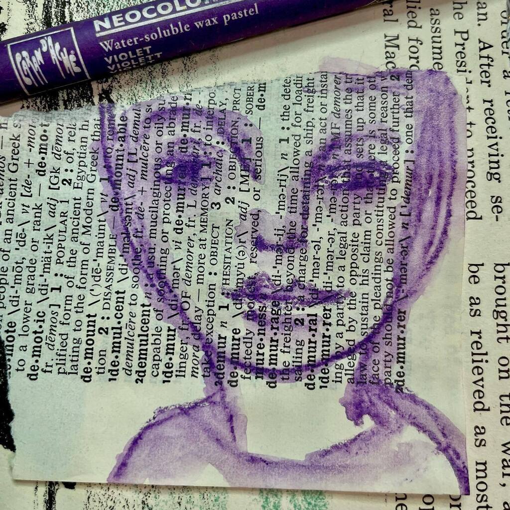 CraftyHope's tweet photo. Day 29 of #Making100Faces for #the100dayproject
Just using whatever is on my desk.
#100dayproject #the100dayproject2023 #facedoodle #neocolorii #neocolor2 #drawingfaces #makearteveryday #dictionarypaper https://t.co/7u8ZfKBN6G https://t.co/IQ2ZS1bhEx