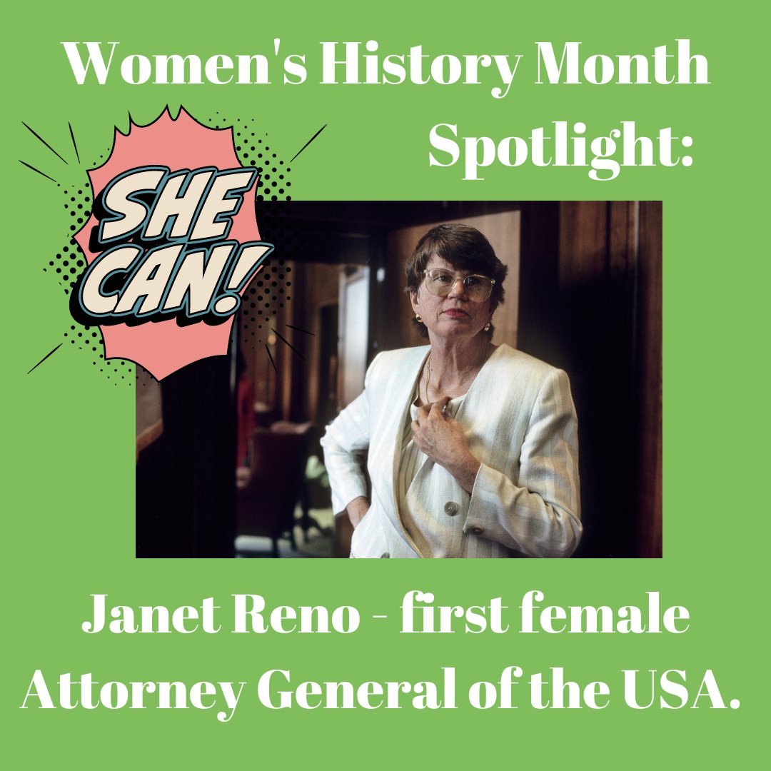Smart eBill Team continues celebrating Women's History Month with a spotlight of Janet Reno, the first female Attorney General of the USA. She did, so the future she can! Longest-serving Attorney General in U.S. history. #janetreno #trailblazer #womenattorneygeneral