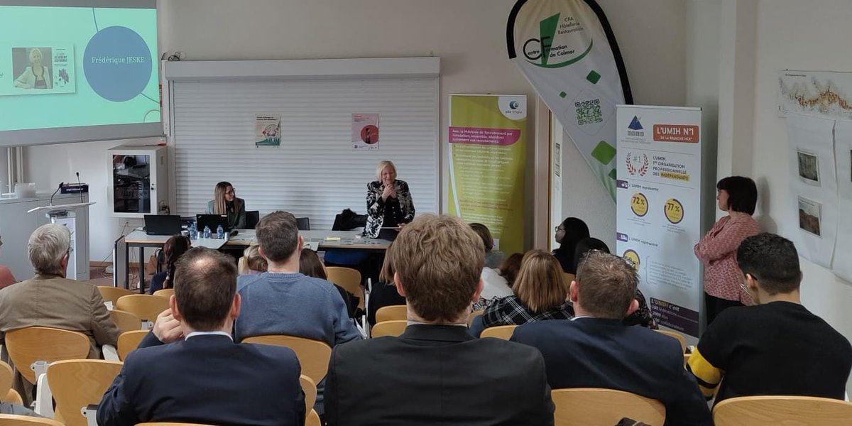 12 entreprises sont  présentes pour assister à la présentation du marché du #travail &amp; l'intervention d'une conférencière Mme Jesk
Objectif 🎯 réfléchir aux tensions de #recrutement dans les secteurs hôtellerie restauration &amp; proposer des actions sur le territoire #TousMobilises