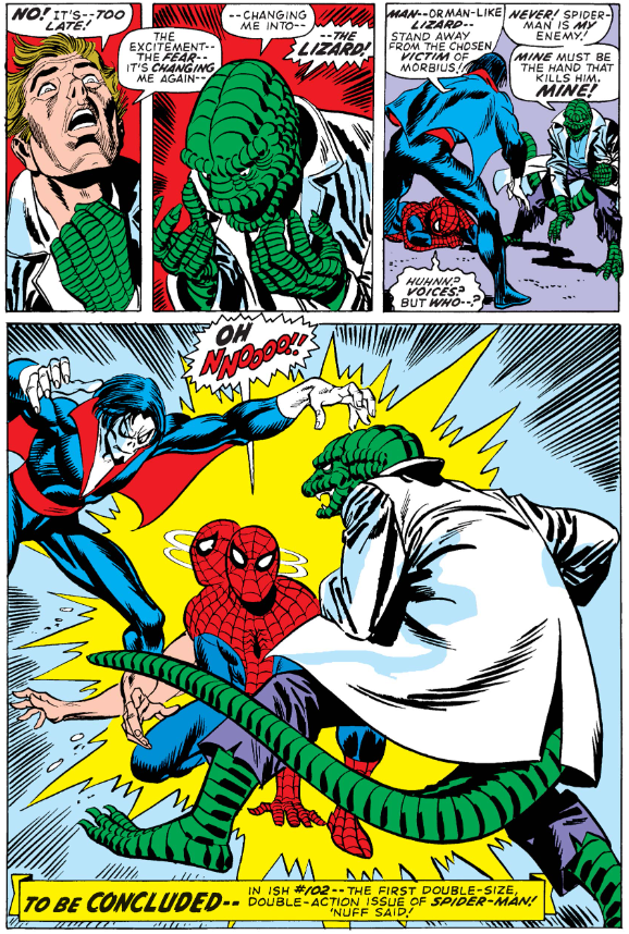 MarvelADay's tweet photo. #MarvelADay #ASM101 Cliffhanger! We'll pick up here tomorrow. - JRW https://t.co/qF215aUUFw