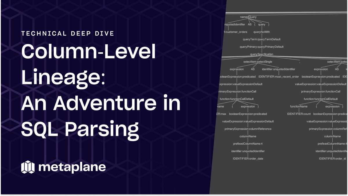 We released our new column-level lineage map last week, which visualizes how data flows through your environment in detail 🔬 Here's a deep dive into how we automatically extract lineage, and the lessons we learned about SQL parsing along the way: bit.ly/3JAM5w8