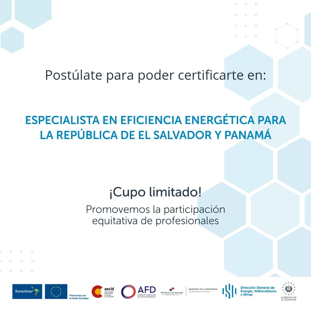 EnergiaPma's tweet photo. Si eres profesional y quieres obtener certificación en en eficiencia energética, te invitamos a postularte para obtener tu cupo en esta convocatoria. 
👉 Ingresa con el QR para los pasos a seguir. Los cupos son limitados.
#eficienciaenergética #Panamá #elsalvador https://t.co/00PoZkfVOk
