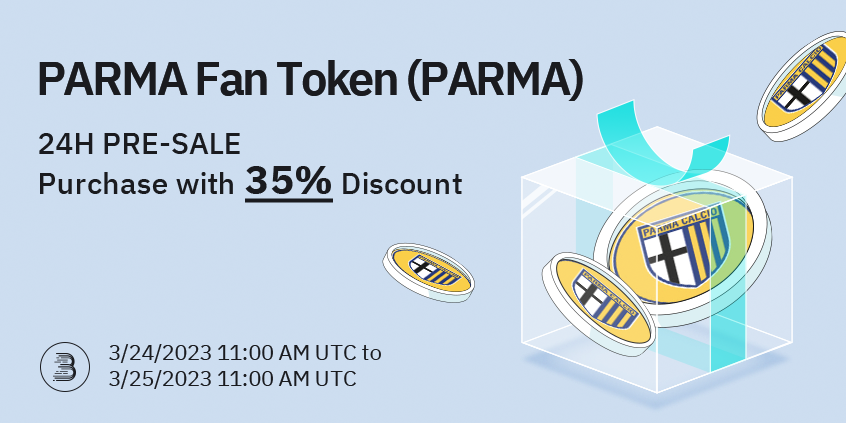 BitMartExchange's tweet photo. #BitMart will start launching the 24h Pre-Sale with PARMA Fan Token ( $PARMA ) @unitos_io at 11:00 AM UTC, 3/24/2023, with a 35% discount 🔥

Participate and acquire the ticket to win this lottery ➡️ https://t.co/NVRHAHlXR4

See details ➡️ https://t.co/9Rth7T4vCa https://t.co/IUWbqi0V4p