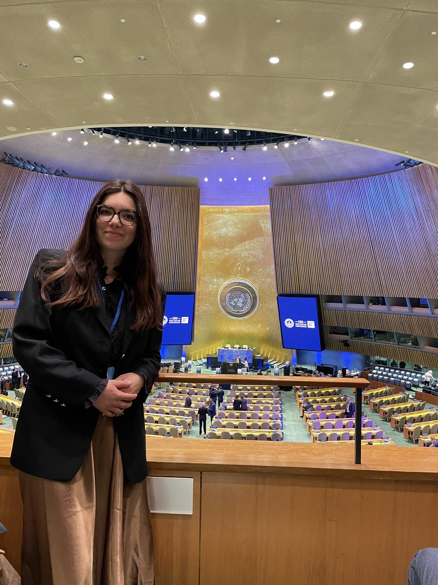 09:02 a.m., UNHQ, NY. Waiting for the opening ceremony of the 2023 UN Water Conference to begin. Happy to represent @LimnoPlast , @hhlleipzig and Europe. I am here to remind people how important it is to deal with #microplasticpollution if we want clean and safe water for all.