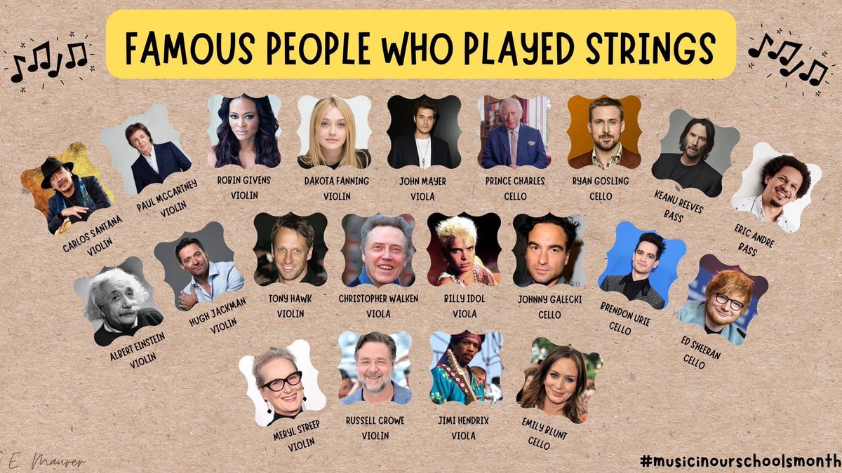 C4InquiryMusic's tweet photo. Famous people who played strings! https://t.co/3xVI58mkGF
