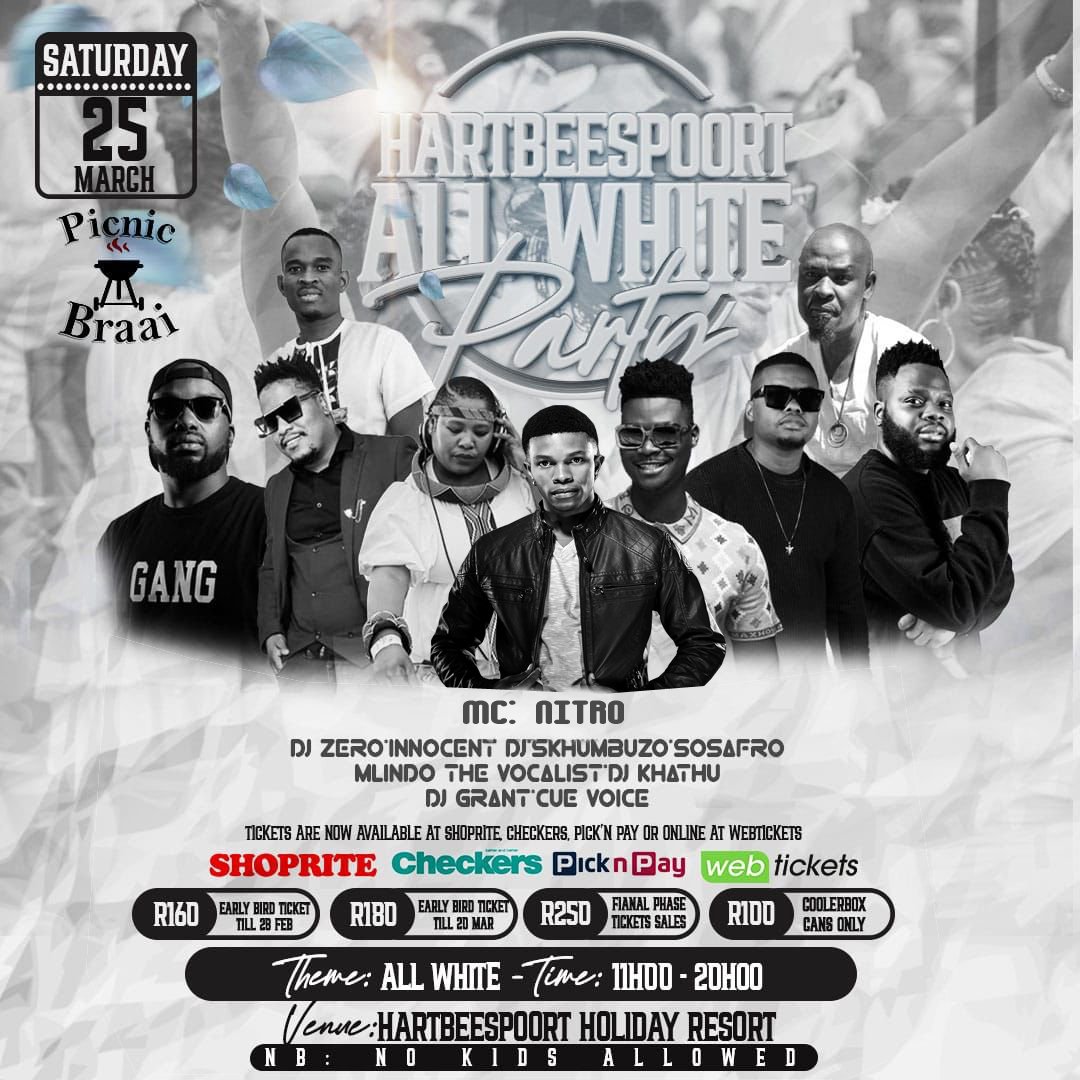 Let's Meet up this Saturday @ Haartebeesport All White Party