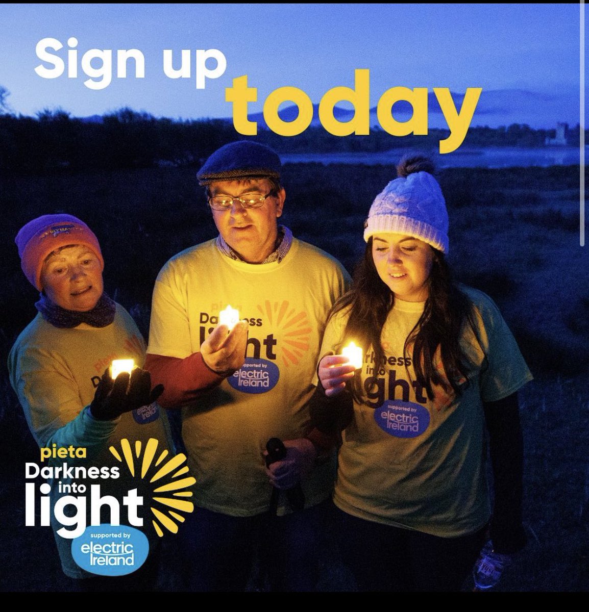 DIL_wicklowtown's tweet photo. It’s time to sign up for the most important sunrise of the year. 

Darkness Into Light 2023, proudly supported by Electric Ireland, will take place on Saturday 6th May. 

https://t.co/VUIgaqHU2E https://t.co/ZxGvCuveu3