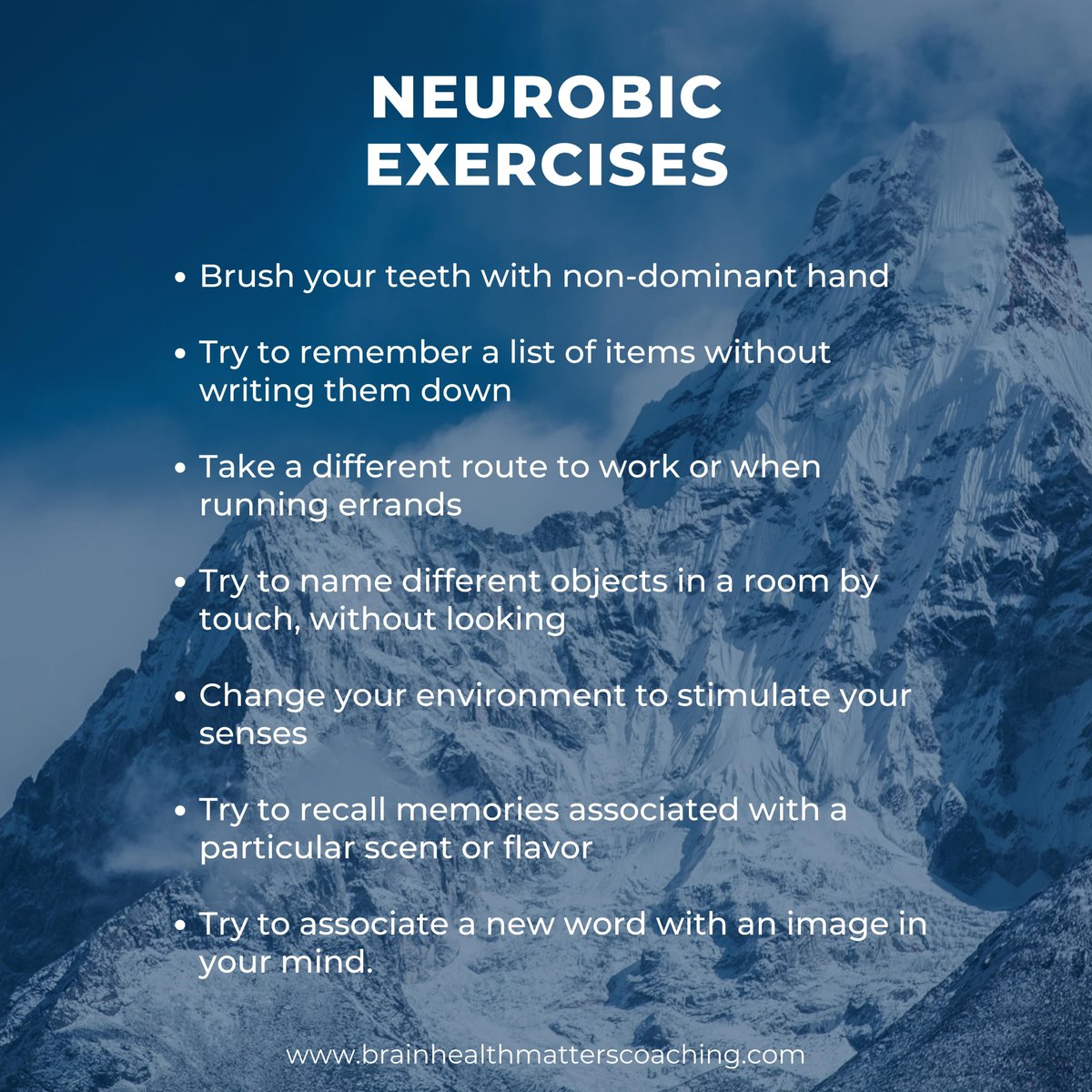 Have you tried Neurobics before? Share your favorite exercises with us!
#neurobics #brainfitness #mentalperformance #challengeyourbrain #staysharp #creativity #mentalhealth #mindbodyconnection #brainhealth #brainhealthmatters
