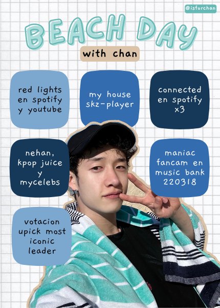isforchan's tweet photo. 🏖️ | beach day with chan

holaaaa, hoy les traigo una dinámica con varias actividades que pueden realizar para apoyar a Chan. espero participen y la disfruten, dejo todos los links abajo.

#BangChan #방찬 #StrayKids https://t.co/PemWyRmjok