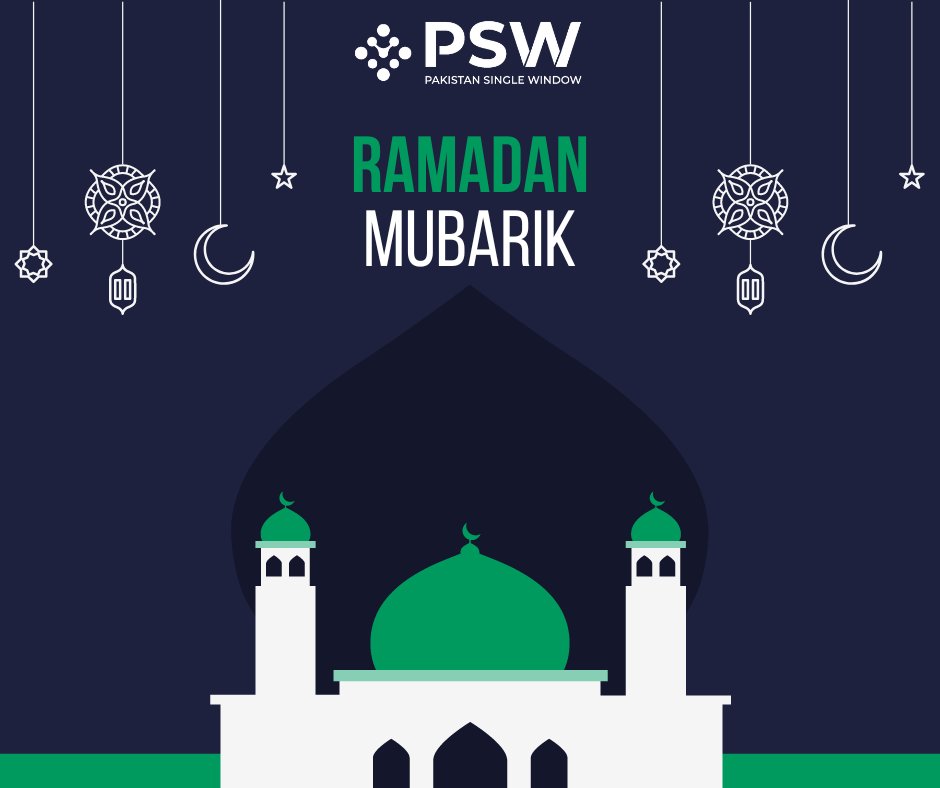 PakSingleWindow's tweet photo. On the occasion of Ramadan, Pakistan Single Window wishes everyone a fruitful month full of blessings and happiness.
Ramadan Kareem Mubarak!
#psw #ramadan #ramadankareem #ramadan2023 #digitaltrade #PakistanSingleWindow https://t.co/XSLUtVhReE