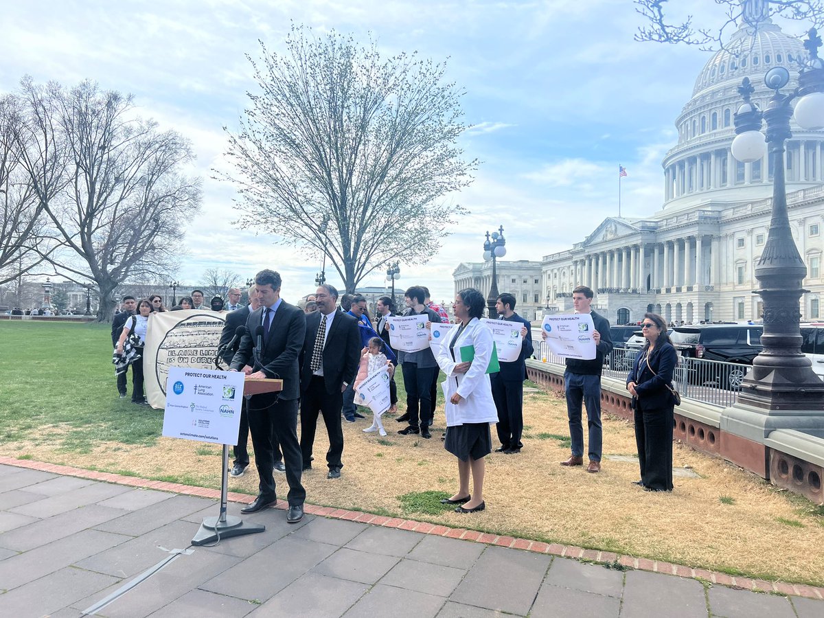 BrighamWomens's tweet photo. Medical Director for Climate and Sustainability, Gregg Furie, MD, spoke at a press conference today for the #ClimateActionCampaign’s National Public Health Advocacy Week in #WashingtonDC! He discussed the benefits reducing pollution and GHG emissions would have on public health. https://t.co/DFpwVS9SIv