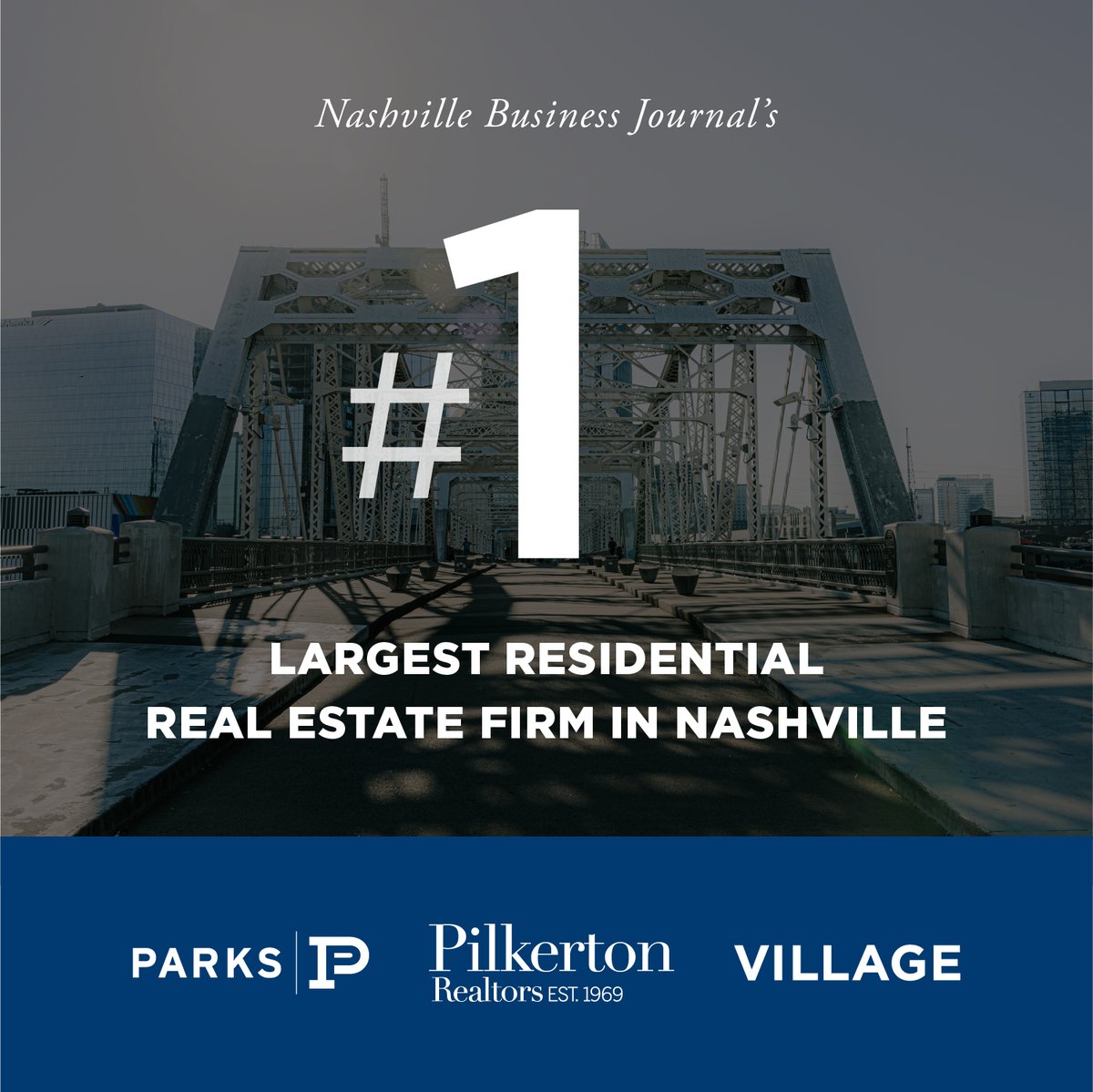 parkscompass's tweet photo. Parks | Pilkerton | Village has been ranked the #1 largest residential real estate firm by @nashvillebiz with 11,890 company sides on a transaction in 2022! 🏆🎉

We're honored to have been recognized as #1 for multiple years now! https://t.co/IN7b0Lue1J
