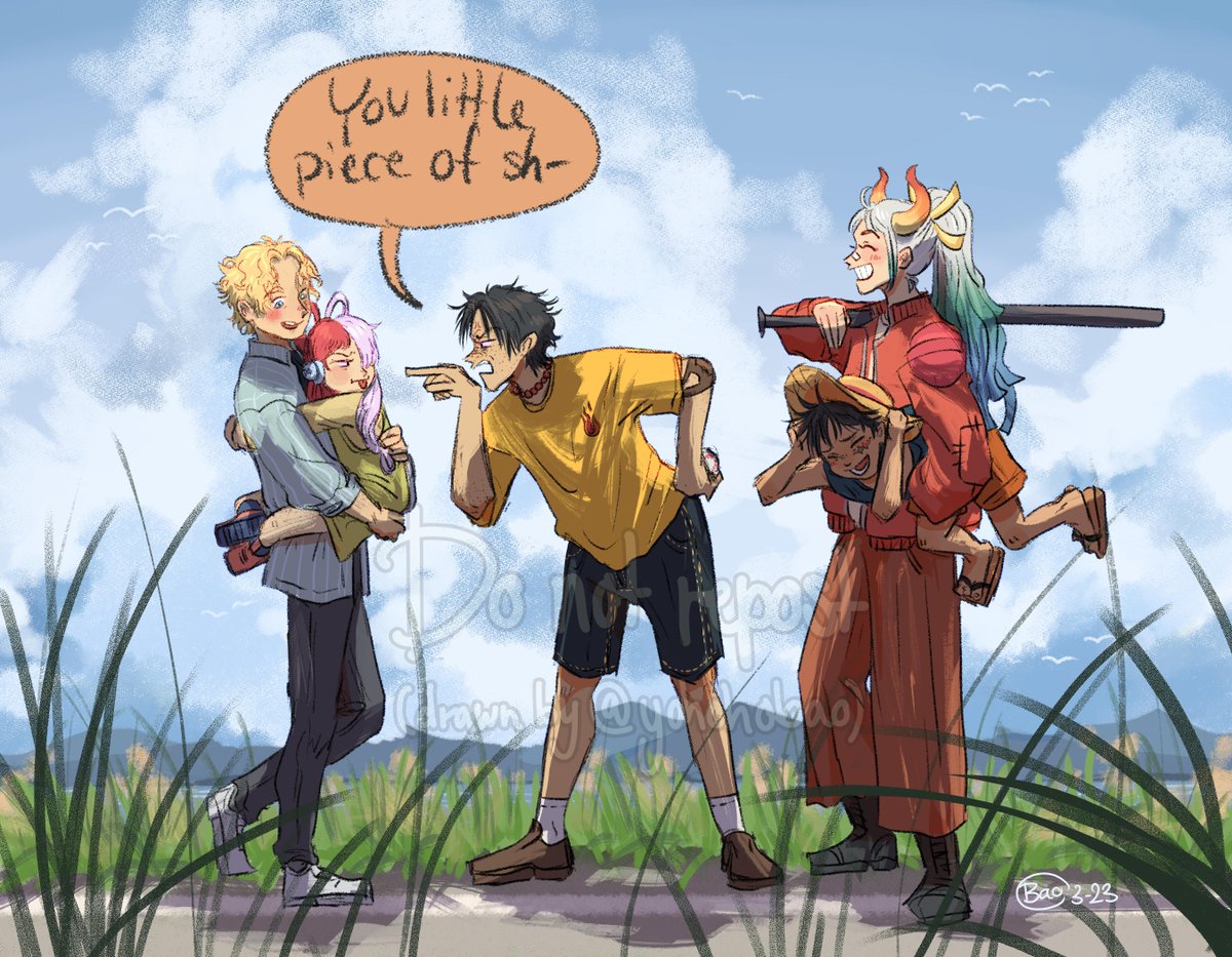 #ONEPIECE 
Siblings hanging out together on a sunny day☀️🌱